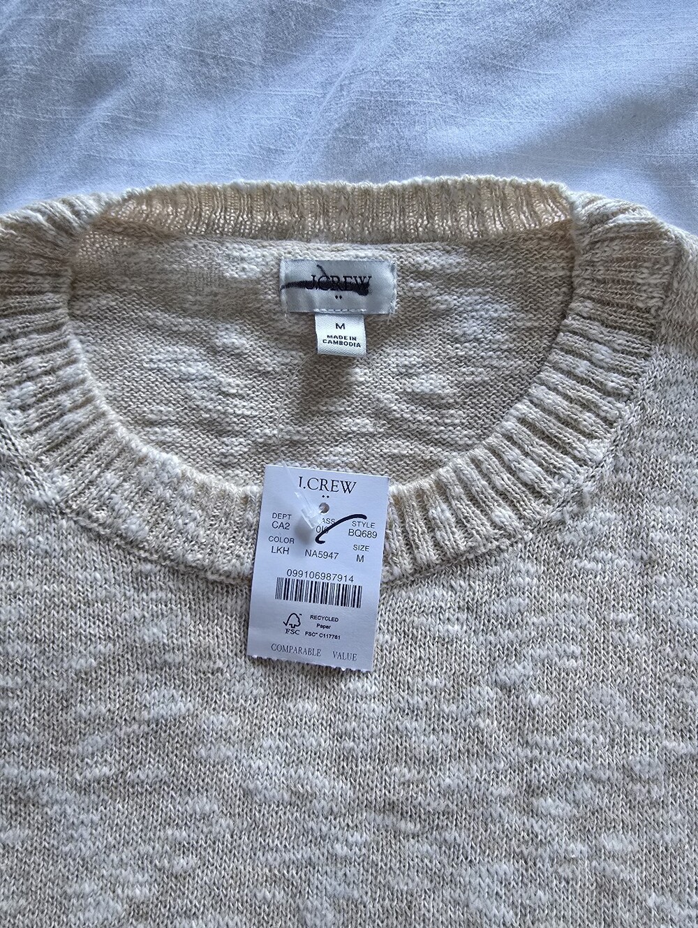 J.Crew Beach Sweater – Oatmeal Cream, Size M - Picture 2 of 4